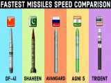 سریعترین موشک های کشورهای هسته ای - مقایسه سرعت