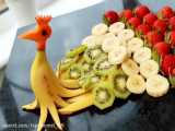 دکور و تزئین میوه ویژه شب یلدا / هنر میوه آرایی - طاووس میوه ای