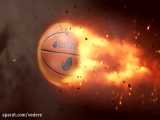 پروژه افترافکت نمایش لوگو آتشین با توپ بسکتبال Basketball Fire Logo
