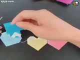 آموزش درست کردن قلب کاغذ رنگی رنگی برای تزیینات