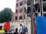 انفجار گاز شهری در ساختمان ۶ طبقه در خیابان کیانپارس اهواز