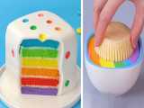 آموزش تزیین کیک:: کیک رنگین کمانی:: کیک وشیرینی