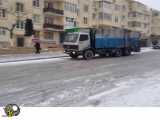 یخ بستن سطح جاده در روسیه سُر خوردن ماشین ها