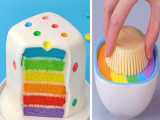 ایده های جالب تزئین کیک رنگین کمان | آموزش های زیبا تزئین کیک
