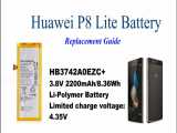 ویدیو تعویض باتری گوشی Huawei P8lite