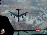 تصاویر سوخت‌گیری بمب‌افکن‌های B-52 بر فراز آسمان