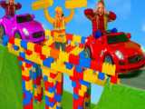 ماشین بازی کودکانه : ساخت پل با بیل مکانیکی،ماشین پلیس و وسایل نقلیه