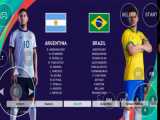 گیم پلی فوق العاده ی بازی pes 2021 بین تیم های آرژانتین و برزیل