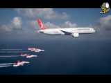 پرواز گروهی جنگنده ها و هواپیمای خطوط هوایی ترکیه_HD