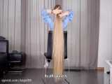 چالش موی بلند قسمت 2۷۶ - موهای بلوند و ابریشمی و جذاب این خانم - چالش Long Hair