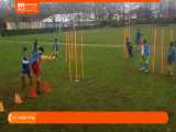 آموزش فوتبال (تمرینات هماهنگی بدن و عبور از بین موانع)