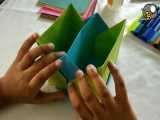 اوریگامی وکاردستی کودکانه  چگونه یک اوریگامی جامدادی کاغذی زیبابسازیم؟؟