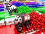 کارتون ماشین بازی : رنگ آمیزی ماشین ها با توپ های رنگی