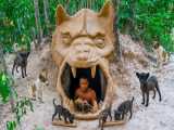 ساخت خانه ای عجیب برای توله سگها در زیر زمین | (لانه‌های دست‌ساز 32)