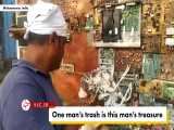هنرنمایی یک مرد هندی با استفاده از زباله‌های الکترونیکی 