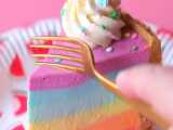 آموزش درست کردن کیک رنگارنگ عالی(فالو=فالو)