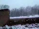 بارش برف در روستای شنگل اباد