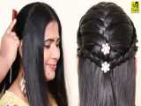 آموزش شینیون باز دخترانه - مدل موی بافت با طرح آبشاری