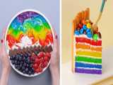 آموزش تزیین کیک:: تزیین کیک و دسر:: کیک رنگین کمانی