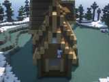 Minecraft: How To Build a Winter Log Cabin Tutorial ( 3) | 마인크래프트 건축  겨울 통나무 집  인테리어 