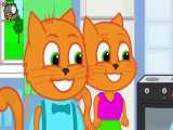 کارتون جذاب خانواده گربه - پیتزا کاراملی رنگین کمانی -انیمیشن خانواده گربه