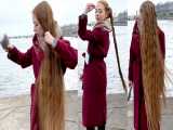 چالش موی بلند قسمت 400 - موهای بلوند و زیبای این خانم زیبارو - چالش Long Hair