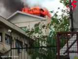 آتش سوزی شدید یک ساختمان پزشکان در چهارراه گلسار / تلاش برای نجات مردم