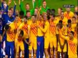 مراسم جشن قهرمانی بارسلونا در کوپا دل ری 2021