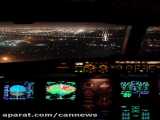 فرود شبانه در کیپ تاون از کاکپیت ایرباس A340