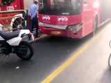 تصادف شدید پراید با اتوبوس BRT در خط ویژه