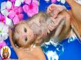 حمام کردن میمونهای کوچولو