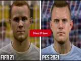 مقایسه چهره های بازیکنان بارسلونا  PES V FIFA