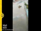 بارندگی سیل آسا در خیابان های تبریز