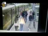 ایجاد مزاحمت چند پسر برای چند دختر هنگام ورود به قطار در لوکزامبورگ