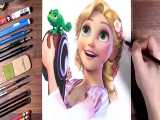 Drawing Rapunzel with Pascal (Tangled) drawholic 