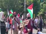 تظاهرات حمایت ازمردم مظلوم فلسطین در آمریکا