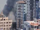 لحظه تخریب برج الجلاء در غزه 