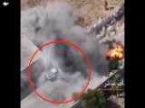 انفجار کامیون نظامی لیبی در زیر رگبار خمپاره