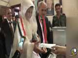 حضور عروس داماد خوشگل سوری در انتخابات