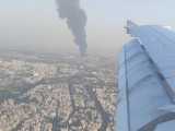 ویدئوی آتش سوزی پالایشگاه تهران از داخل هواپیما