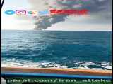 ویدئویی از شناور خارک در حال سوختن