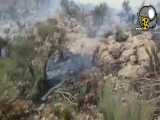 آتش سوزی در کوهنجان و تلاش برای اطفای حریق