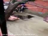 ویدیویی عجیب از سیلاب امروز چین