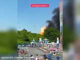 چند ثانیه نفس گیر از انفجار پمپ بنزین در روسیه