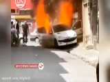 آتش گرفتن هولناک خودرو ۲۰۶ در تهران