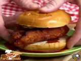 آموزش غذا با فیله مرغ (مرغ سوخاری) همبرگر مرغ سوخاری