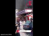 فیلم صحنه آتش سوزی در پمپ بنزین / خطر انفجار در پاوه