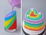 ایده های تزیین کیک رنگین کمان | آموزش تزیین کیک تولد زیبا