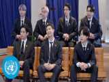 مصاحبه BTS و رئیس جمهور مون با رئیس ارتباطات جهانی سازمان ملل متحد با زیرنویس HD