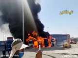 آتش سوزی ۴ کامیون چادری در گمرک دوغارون